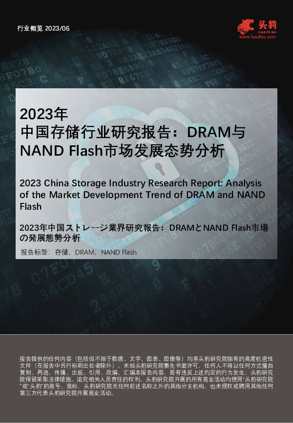2023年中国存储行业研究报告：DRAM与NAND Flash市场发展态势分析 头豹研究院 2023-11-29（25页） 附下载