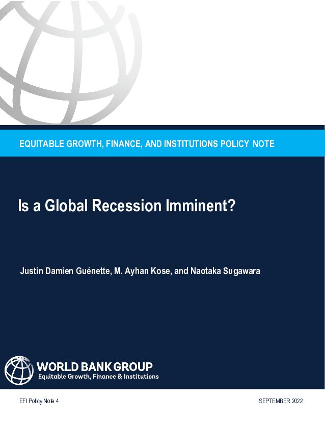 世界银行报告：全球经济衰退在即？（英）