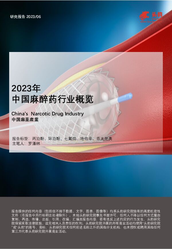 2023年中国麻醉药行业概览 头豹研究院 2023-11-28（21页） 附下载