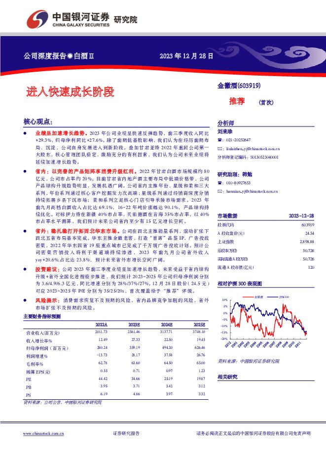 金徽酒进入快速成长阶段中国银河2023-12-29 附下载