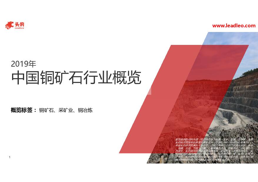 2019年中国铜矿石行业概览 头豹研究院 2020-09-07