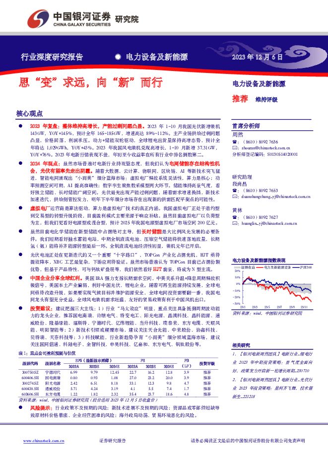电力设备及新能源行业深度研究报告：思“变”求远，向“新”而行 中国银河 2023-12-07（86页） 附下载