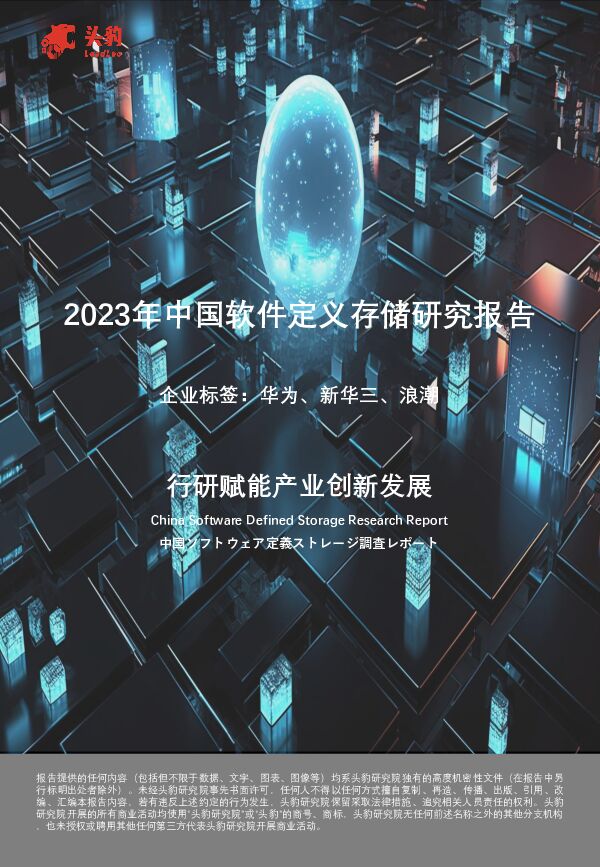 2023年中国软件定义存储研究报告 头豹研究院 2023-12-01（22页） 附下载