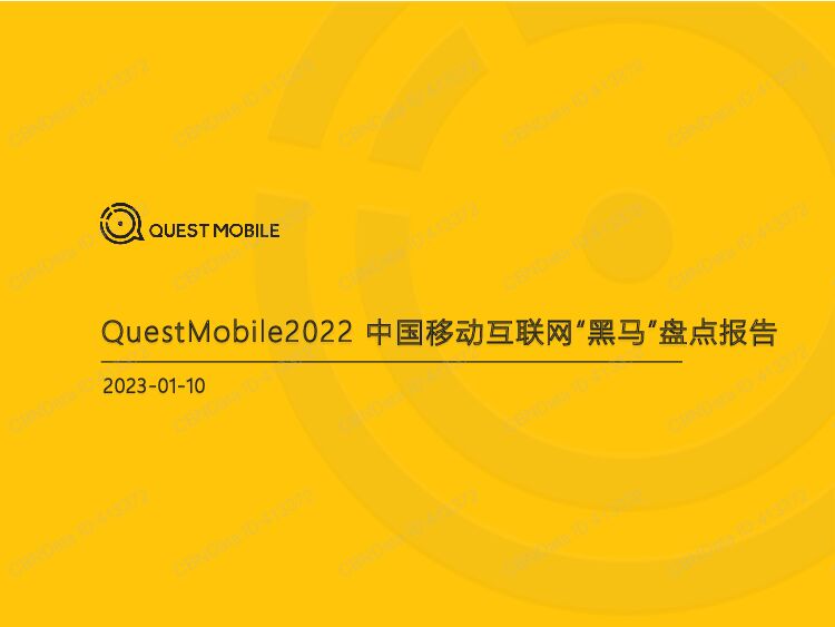 2022中国移动互联网“黑马”盘点报告-QuestMobile