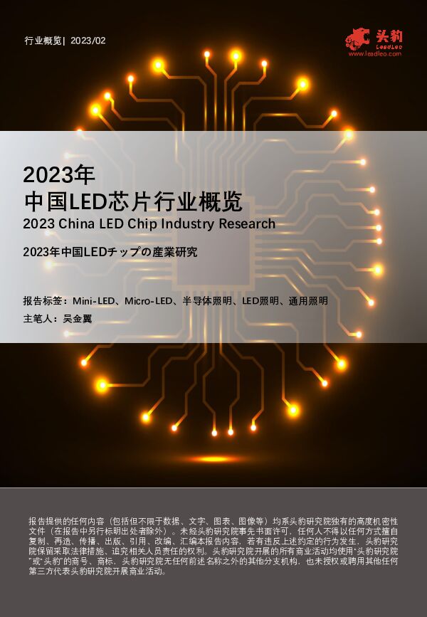2023年中国LED芯片行业概览 头豹研究院 2023-06-07（43页） 附下载