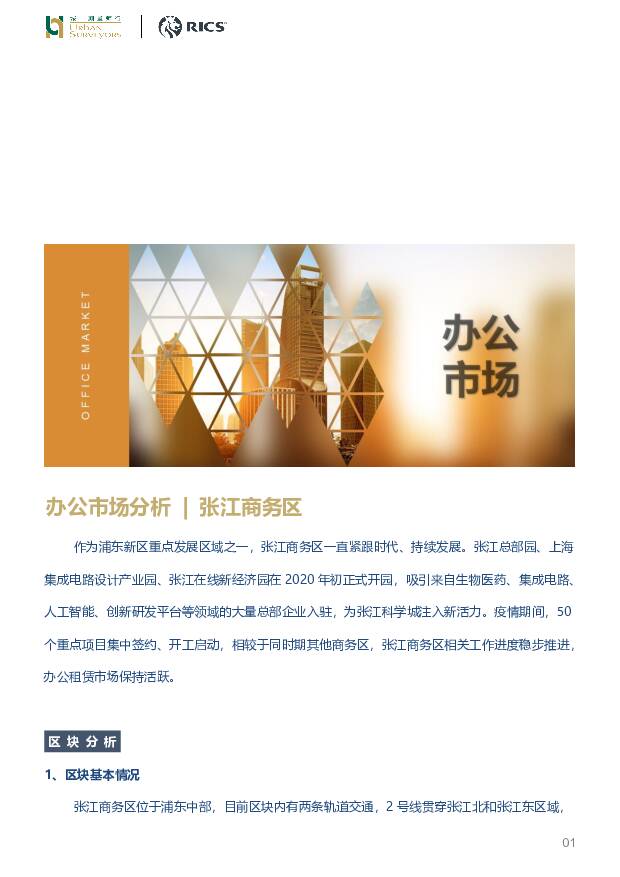 房地产：张江商务区-办公市场分析 城市测量师行 2021-12-01
