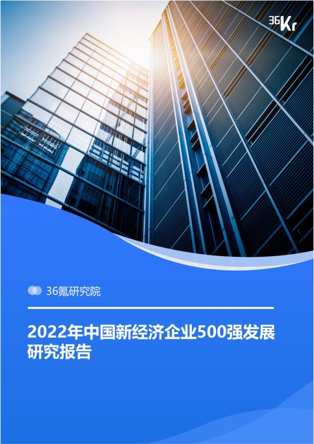 2022年中国新经济企业500强发展研究报告-36氪研究院