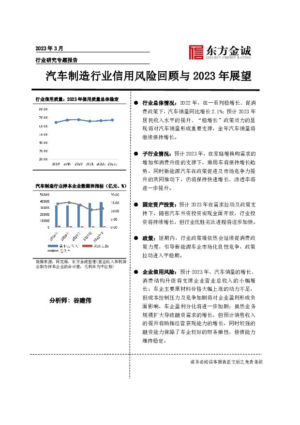 汽车制造行业信用风险回顾与2023年展望 东方金诚 2023-04-26（24页） 附下载